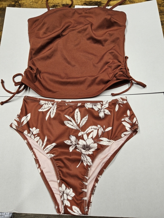 Cupshe Other - NWOT Cupshe Rust Floral High-Waist Bikini with Tankini